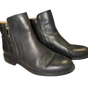 Franco Sarto Black Leather Ankle Boots